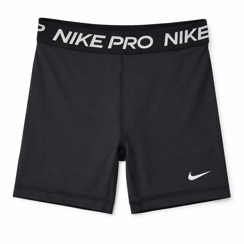 Nike Black Girls' Pro Compression Shorts with White Swoosh XL